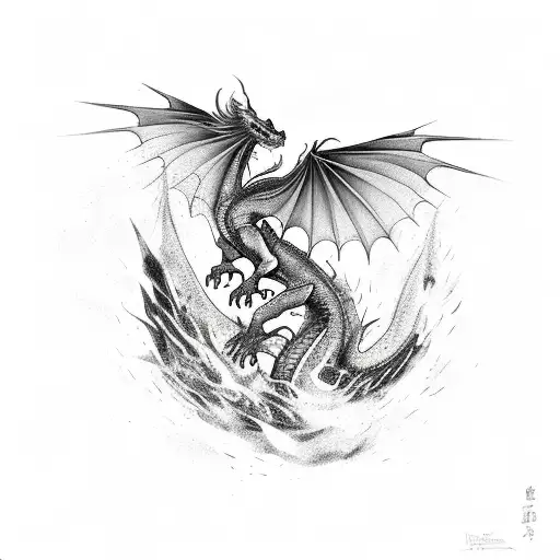 Dragon Wings Exploding Out Of A Falling Meteor