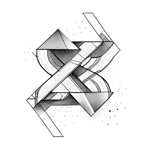 Abstract Line Drawing Representing The Letter R And N