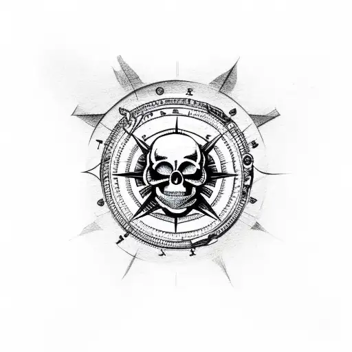 Skull With Compass