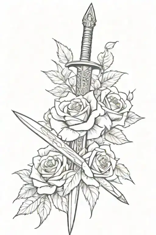 Traditional Sword With Roses