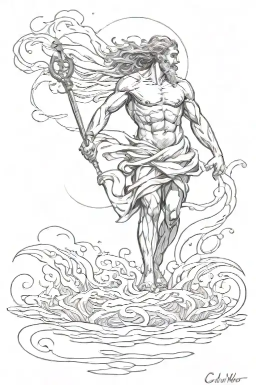 Greek God Walking On Water