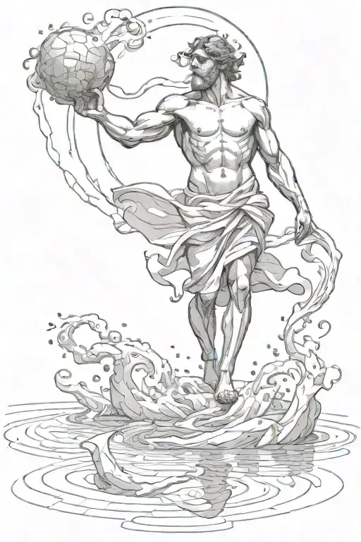 Greek God Walking On Water