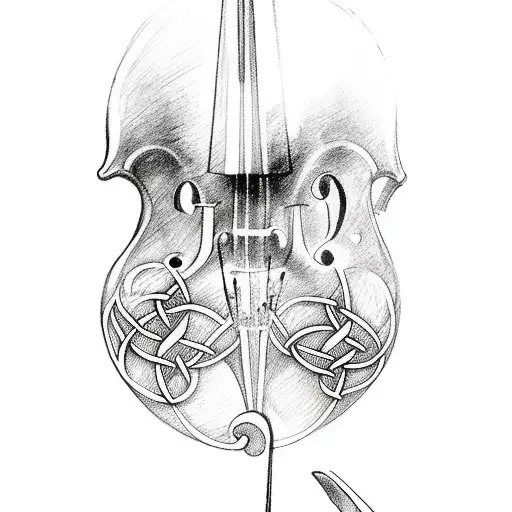 A Celtic Music Sheet Flowing Like A River From A Violin