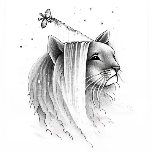 O Incorporate A Waterfall And A Cute Animal Into A Tattoo Inspired By Beach Vibes