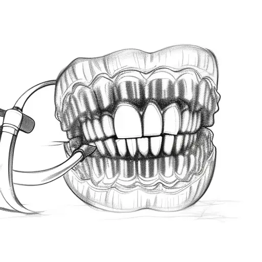 A Sketch Of A Dentist Performing Dental Work On A Football
