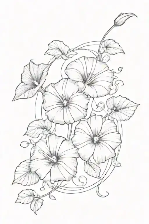 Cosmo Flower And Morning Glory Flower Connect To Infinity Symbol