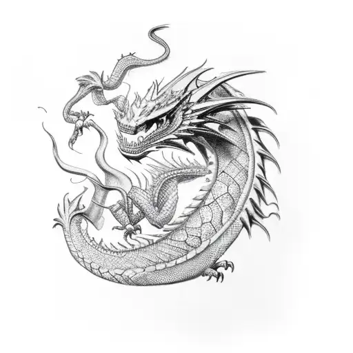 Dragon Coming Out Of Zipper Lock