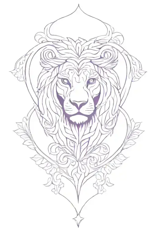 Purple Leo Zodiac Sign In Purple Heart Shape