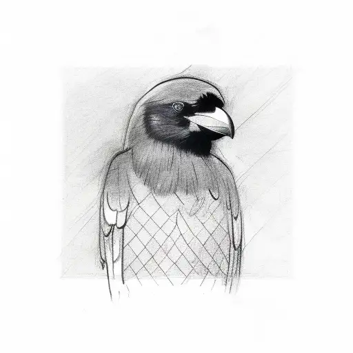 A Sketch Of A Crow Wearing A Jiu-jitsu Belt