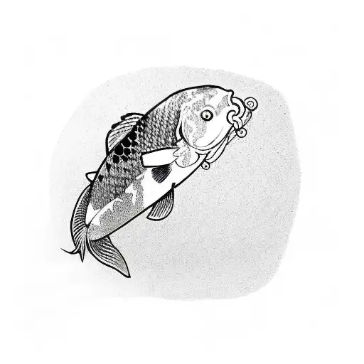 Koi Fish Wearing A Hat And Monocle