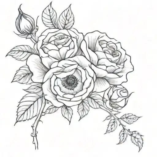 Rose And Poppy Flower