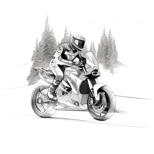Motorcycle Racing Through A Rugged Mountain Trail