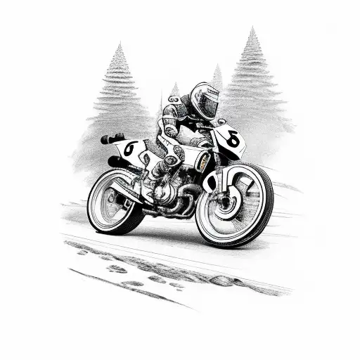 Motorcycle Racing Through A Rugged Mountain Trail