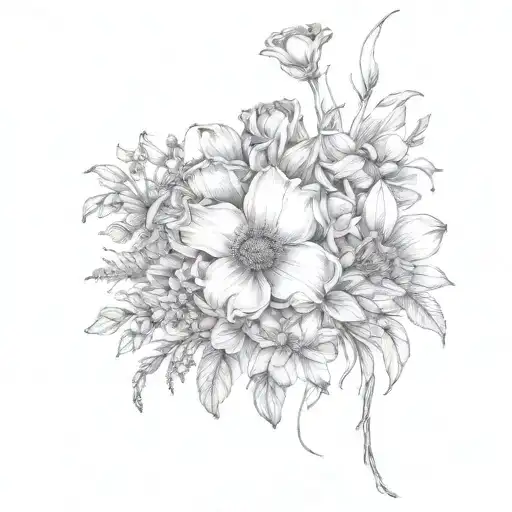 July August November Birth Flower Bouquet