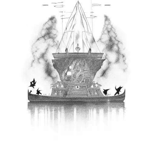 Raven On A Burning Boat