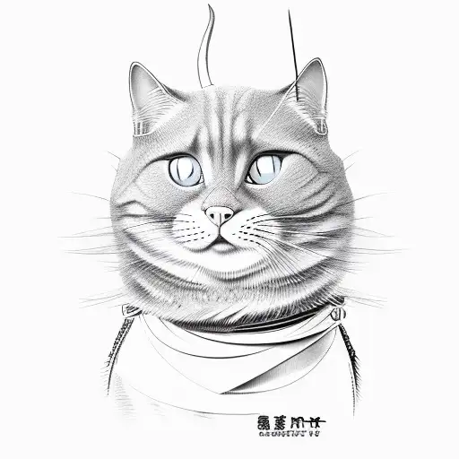 Gato Samurai De Cuerpo Completo