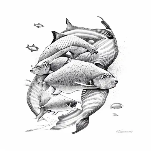 A Group Of Majestic Marine Animals Swimming Together In Harmony