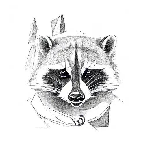 Abstract Raccoon With Rock Climbing Gear