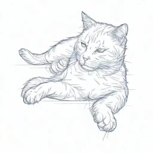 One Cat Laying On The Floor And Cry