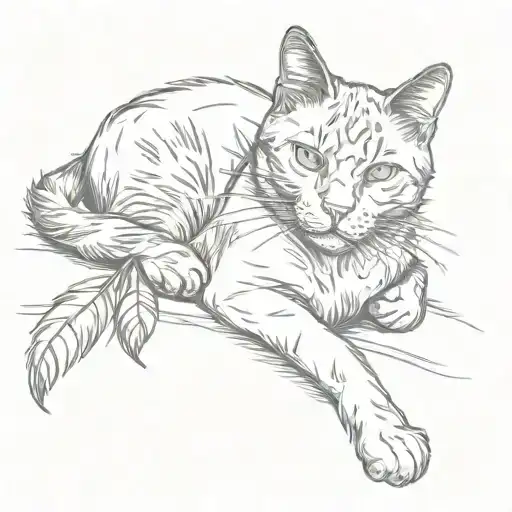 One Cat Laying On The Floor And Cry