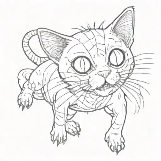 Cute Horror Junji Ito Style Of Cat That Has A Spiders Body