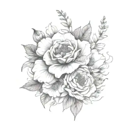 July August November Birth Flower Bouquet