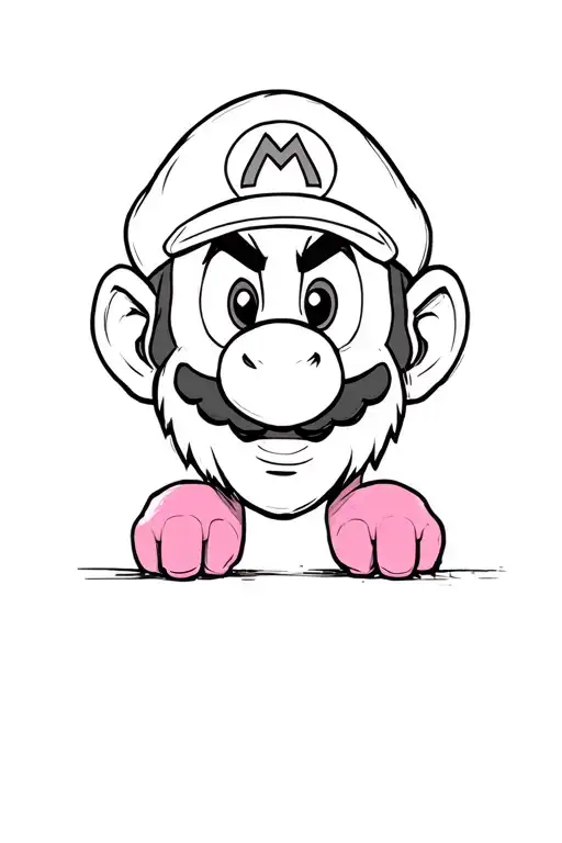 Mario's Head With A Gorilla Corpd And Pink Leg Legs