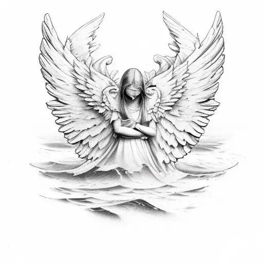 Combination Of Reference In Angel Or Wings And Sea Or Waves