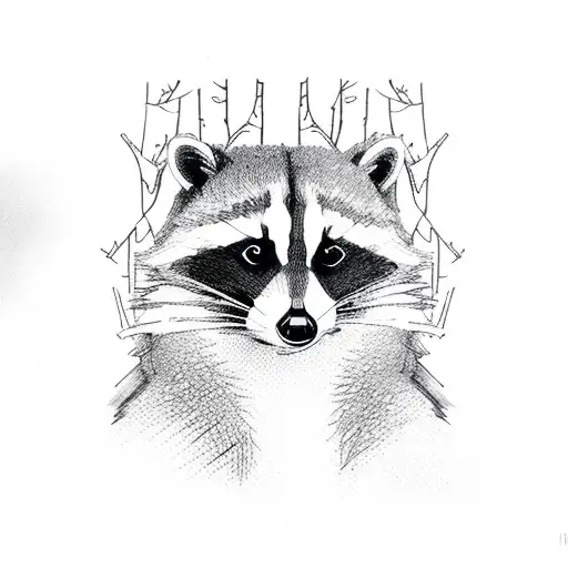 Raccoon In A Forest