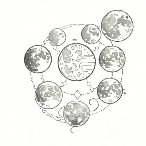 The Seven Phases Of The Moon Lined Up Side By Side