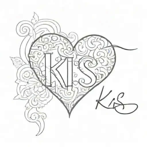The Word Kis With A Heart