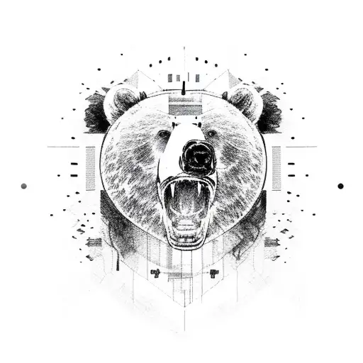 Bear With Scars On Eye And Mouth