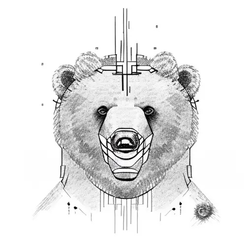 Bear With Scars On Eye And Mouth