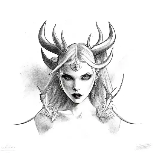 Beautiful Lilith With Horns