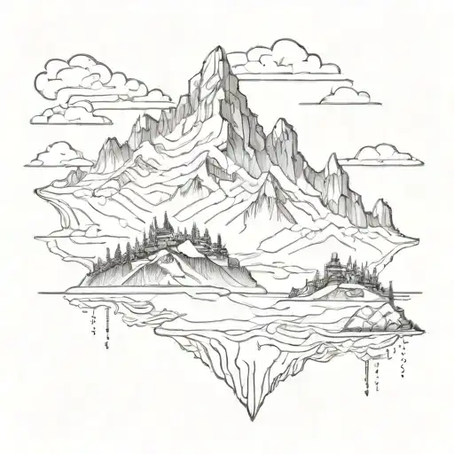 Snow Topped Mountain In The Middle Of Lots Of Islands