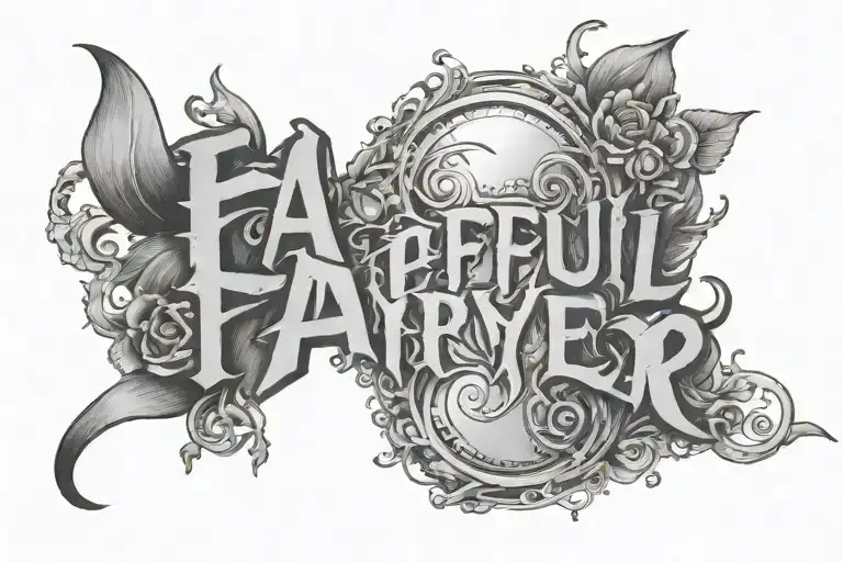 Words Faithful In Prayer Written Inside A Banner