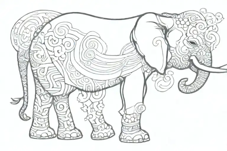 Word 'Okaukuejo' Written In Elephant Features