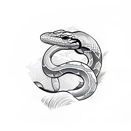 One Dimensional Drawing Of A Snake