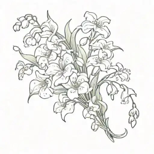 Lily Of The Valley And Morning Glory Flowers