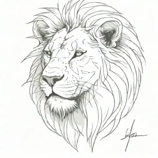 Lion Sketch Style Portrait