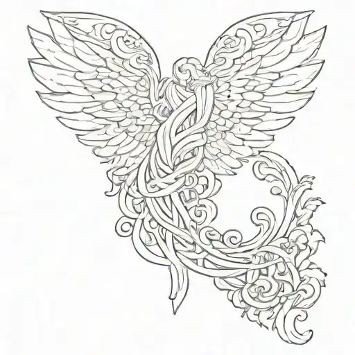 Angel Wings Tattoo With Name Payne