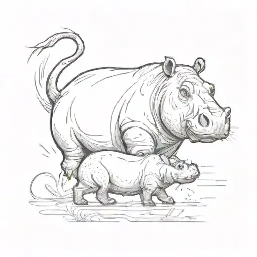 A Cat And A Hippo