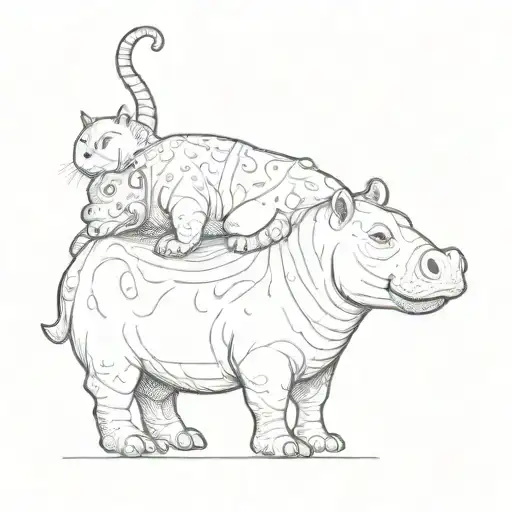 A Cat And A Hippo