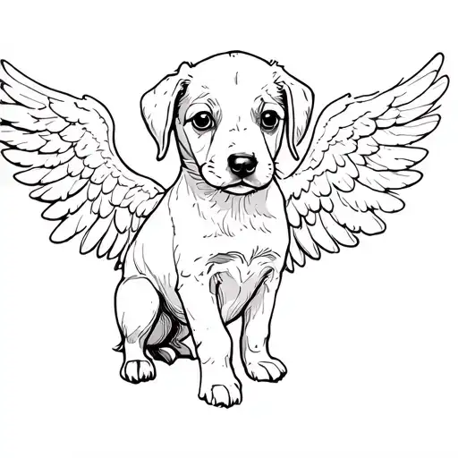 Puppy With Angel Wings Spread