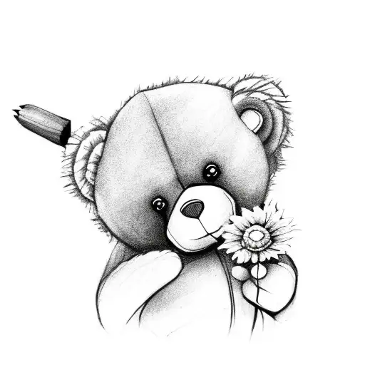 Teddy Bear With Flower