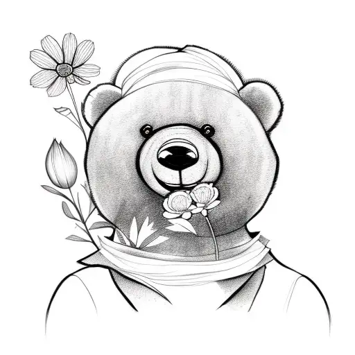 Teddy Bear With Flower