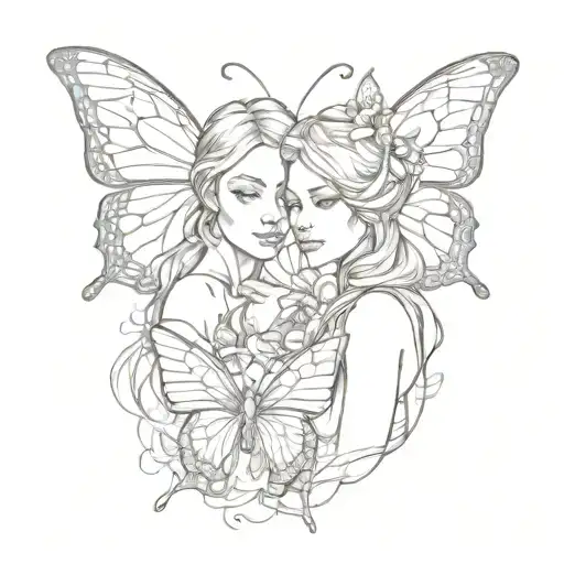 Butterfly Mother Daughter