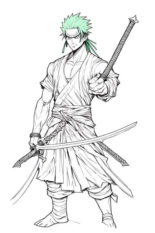 Roronoa Zoro One Piece With 3 Swords