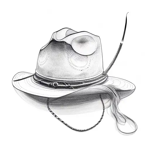 Cowboy Hat With A Fish Hook Around It