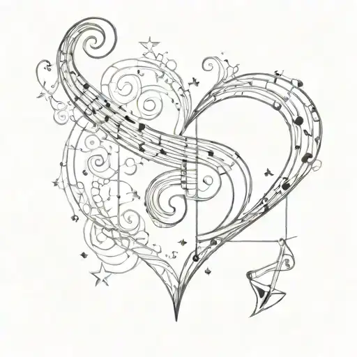 A Celestial Music Note Intertwined With A Heart Symbolizing Love For Music And Passion For Life